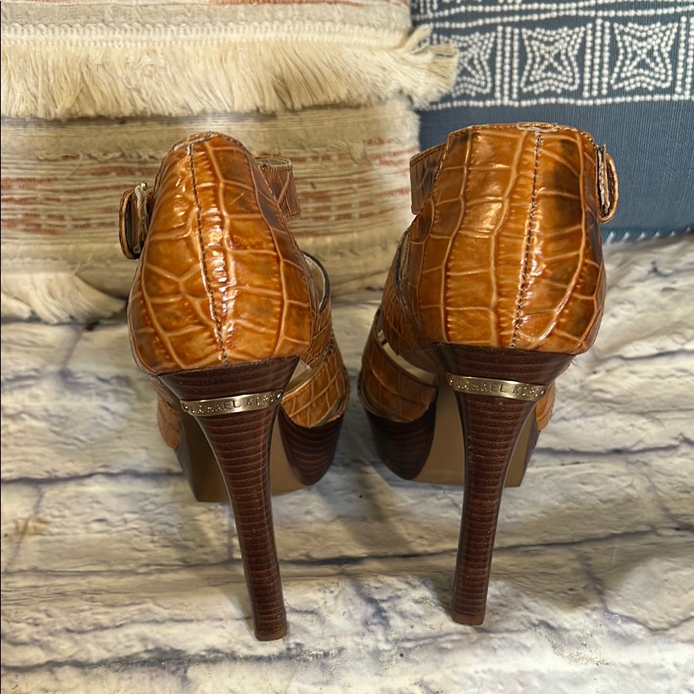 Michael Kors Croc Embossed High Heels - Picture 3 of 8